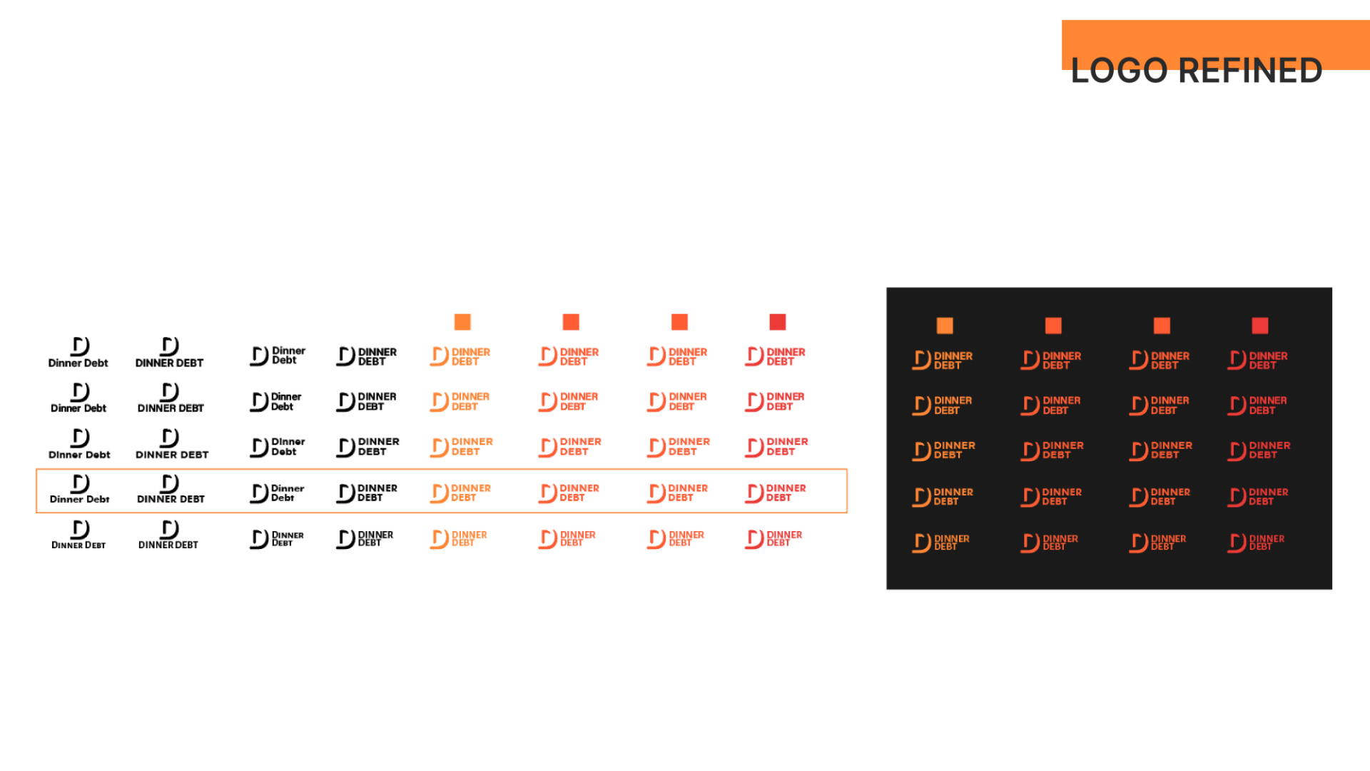 Dinner Debt Branding - Logo refine and using color