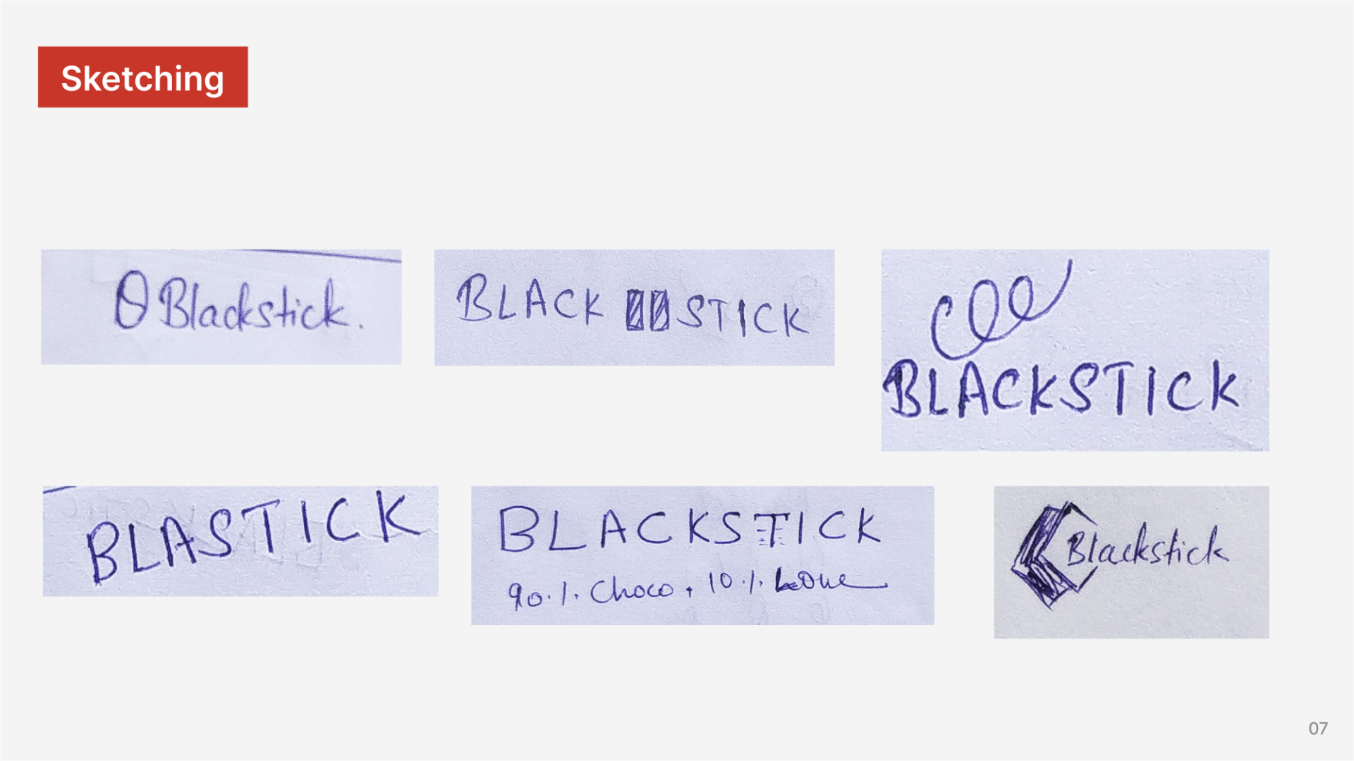 Blackstick Branding - Logo Concept Sketching